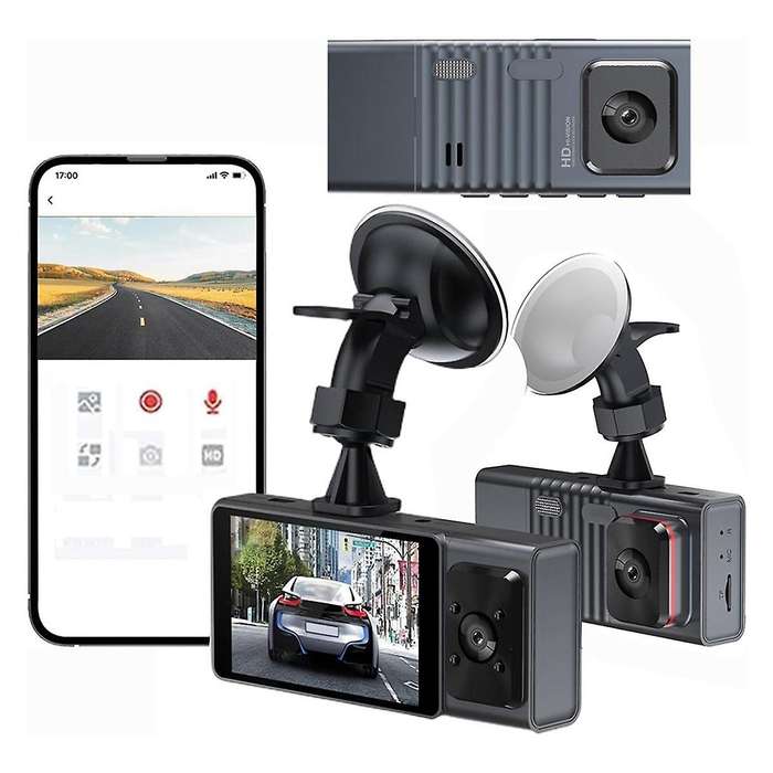 Car DVR Dash Cam,1080P Front and Inside Dash Camera WIFi HD Night Vision, G Sensor, Parking Monitor,