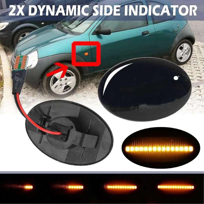 Car Dynamic LED Side Marker Light Turn Signal Light for Ka 03-05 Street Ka 96-08 Fiesta III IV I