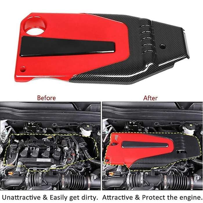 Car Engine Cover Hood Abs Carbon Fiber Style Fit for Accord 10th 2016-2018