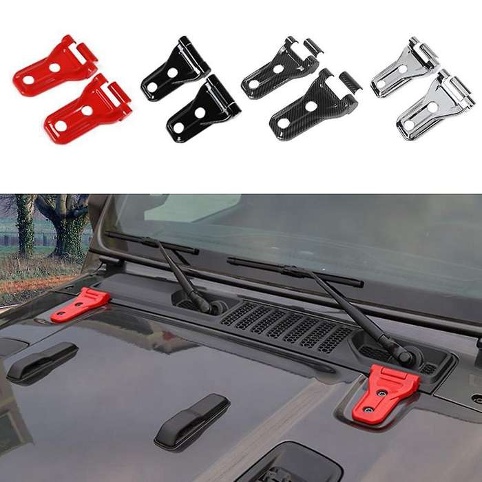 Car Engine Hood Hinge Protector Trim Cover Accessories for JL JT 2018-2021 Car Sticker A