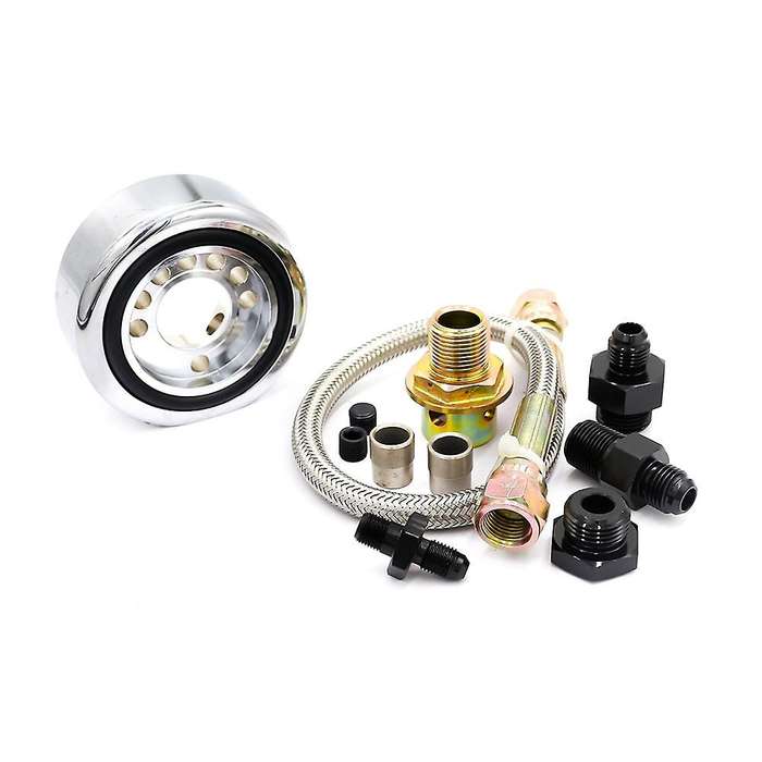 Car Engine Oil Supply Filter Adapter Aluminum Line Conversion Kit Fit for B20 Silver