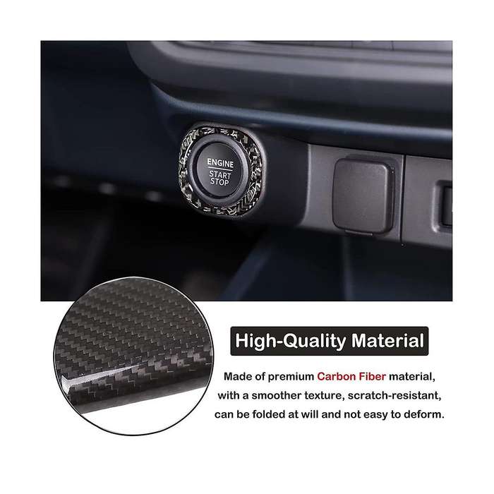 Car Engine Start Stop Decoration Ring Trim Sticker for 2022 2023 Accessories - Soft Carbon Fiber