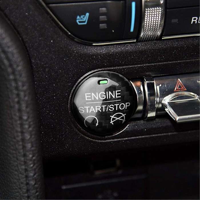 Car Engine Start Stop Button Sticker Interior Trim for 2015-2019 Carbon Fiber