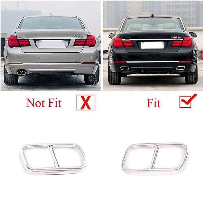 Car Exhaust Muffler Pipe Cover Trims Stainless Steel Exterior Parts for  7 Series F01 2009-2014 Silv