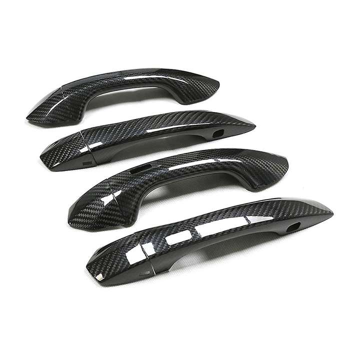 Car Exterior Doors Handle Cover Trim for A6 C8 S6 Rs6 Q6 E- Carbon Fiber with Auxiliary Hole Door H