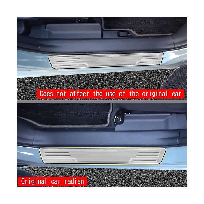 Car Exterior Sill Strip Scuff Plate Guard Pedal Protector Styling Sticker Silver for Sienta 10 Seri