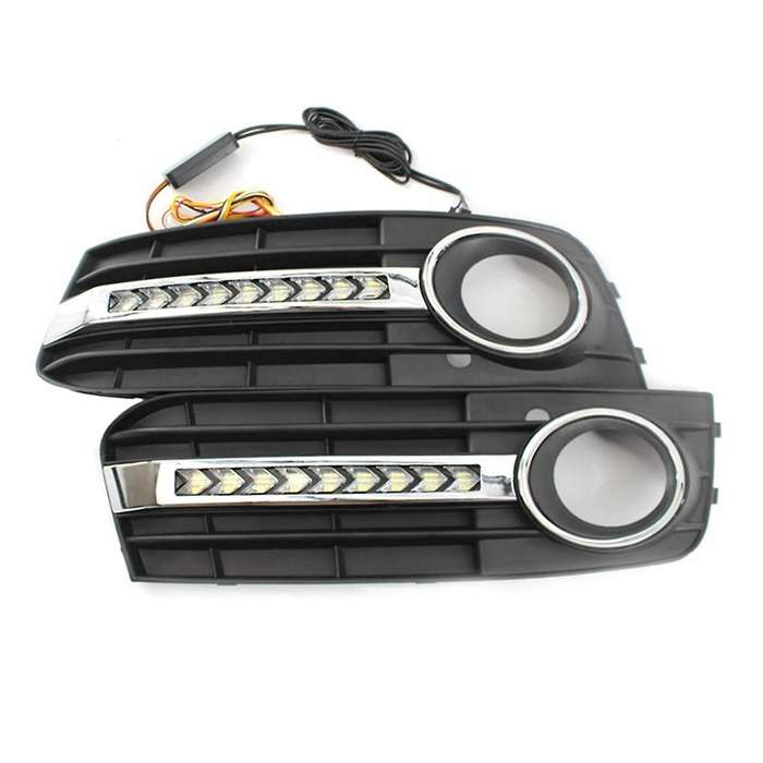 Car Fluorescent Daytime Running Light Mesh Grille Fog Lamp Frame Suitable for A4 B8 2009-2011 8kd807