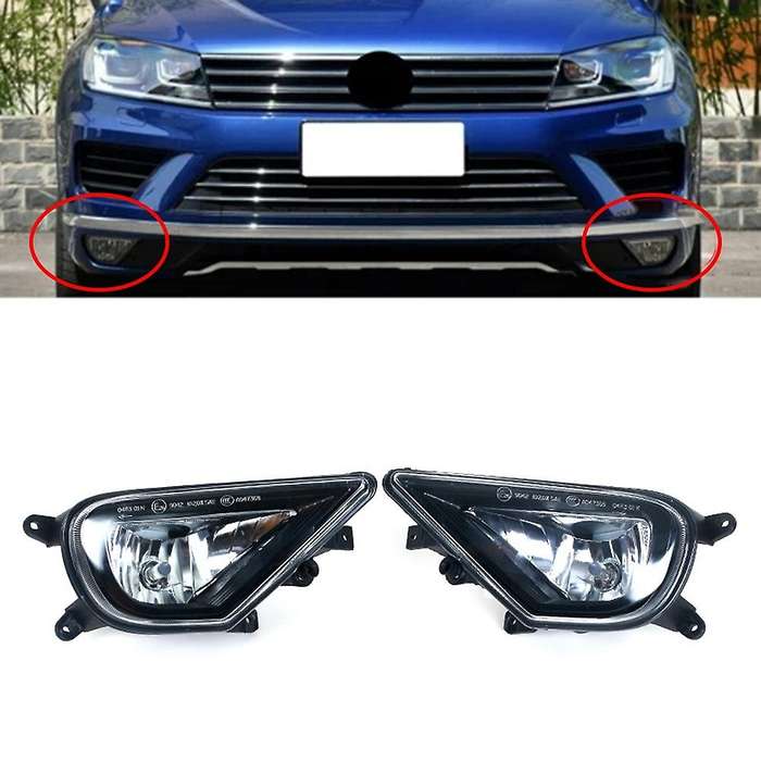 Car Fog Lamp Front Bumper Fog Light Lamp with Bulbs Left+Right for 2016 2017 2018 7P6941699G 7P69417