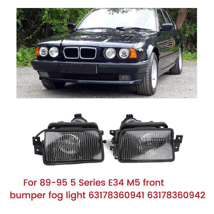 Car Fog Light Lamp Cover Driving Lamp Assembly for E34 M5 Style 520 525 530 1989-1995 63178360941 63