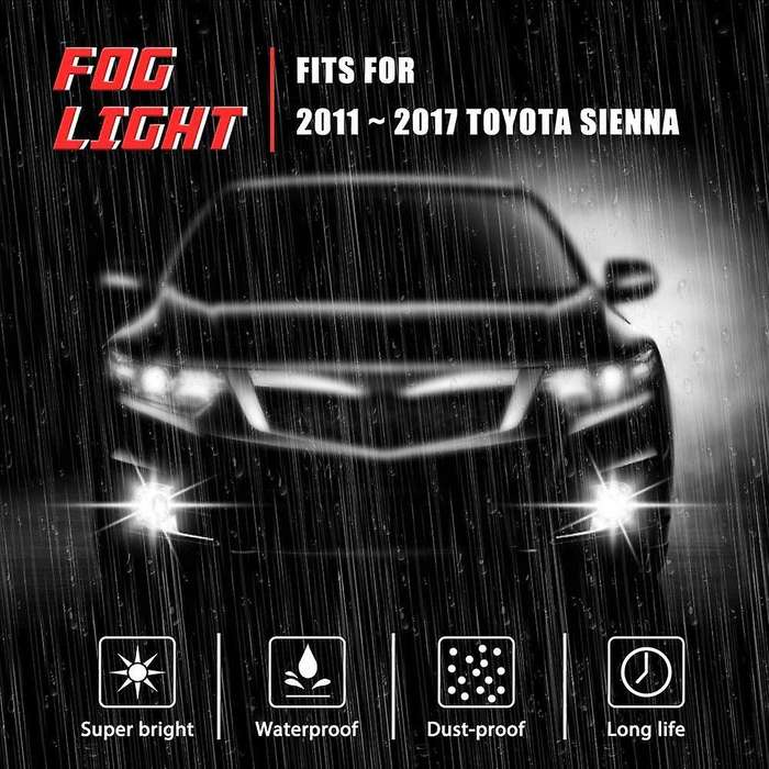 Car Fog Light Lamp Replacement for Sienna 2011-2017 Front Bumper Fog Lamp Frame Cover Kit,5212808030