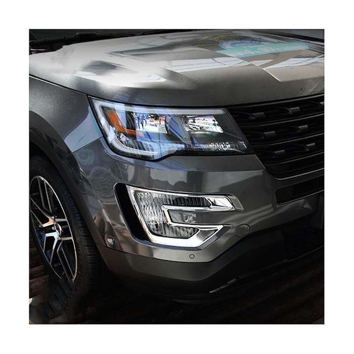 Car Front Bumper Fog Lamp Cover Fog Light for Explorer 2016 2017 Accessories 2PCS Silver