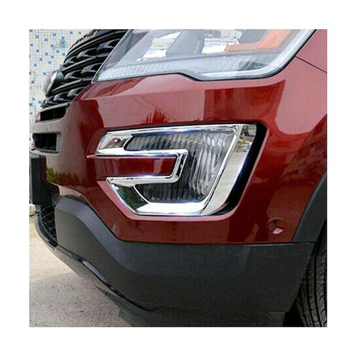 Car Front Bumper Fog Lamp Cover Fog Light for Explorer 2016 2017 Accessories 2PCS Silver