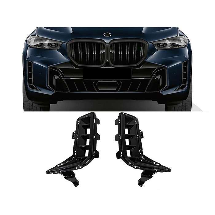 Car Front Bumper Cover Air Vent Cover Trim Outlet Intake Frame for X5 G05 X5L 2023-,Black
