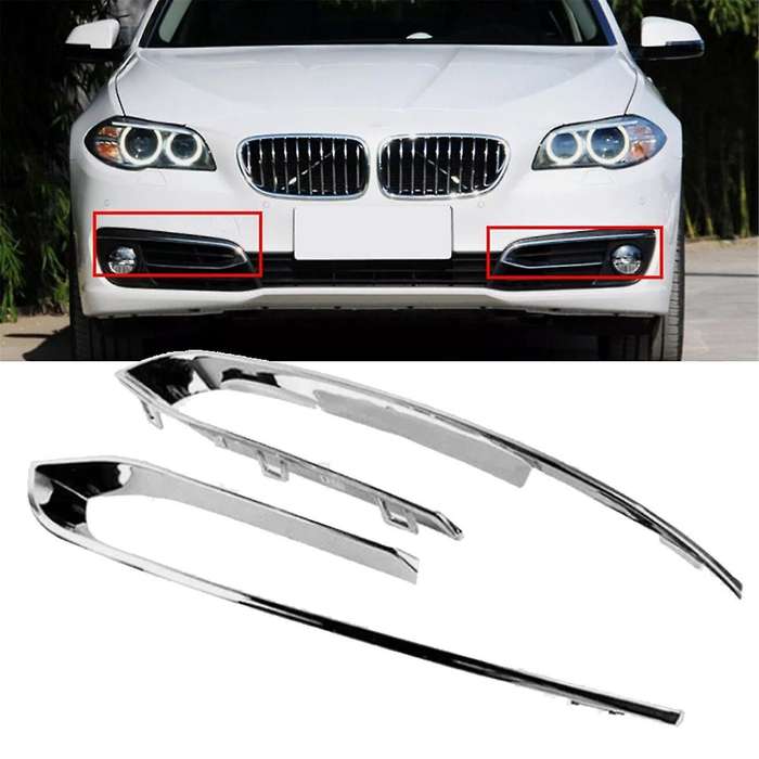 Car Front Bumper Fog Light Grille Bright Strip 51117331769 51117331770 for 5 Series F10 F11 F18 2014