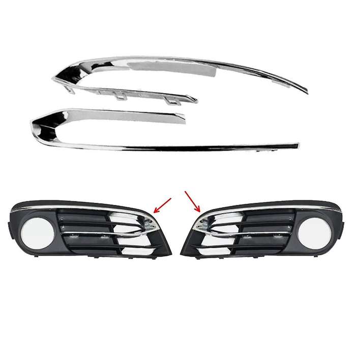 Car Front Bumper Fog Light Grille Bright Strip 51117331769 51117331770 for 5 Series F10 F11 F18 2014