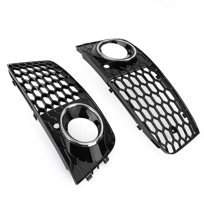 Car Front Bumper Fog Light Mesh Grille Cover for A4 B8 2009 2010 2011 2012 Fog Lamp Honeycomb Grille