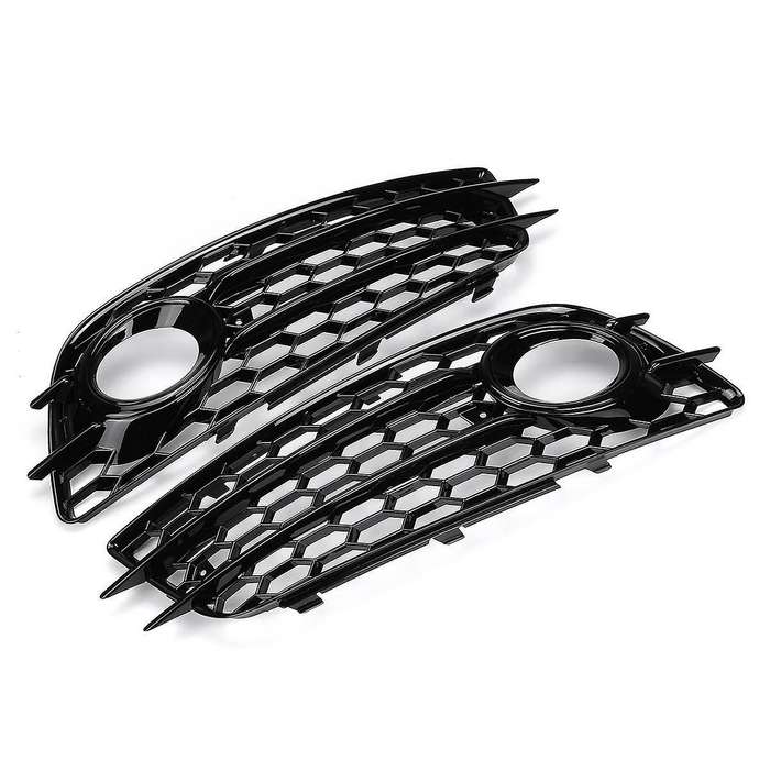 Car Front Bumper Fog Light Mesh Grille Cover for A4 B8 S4 2008-2012 Fog Lamp Honeycomb Grille Covers