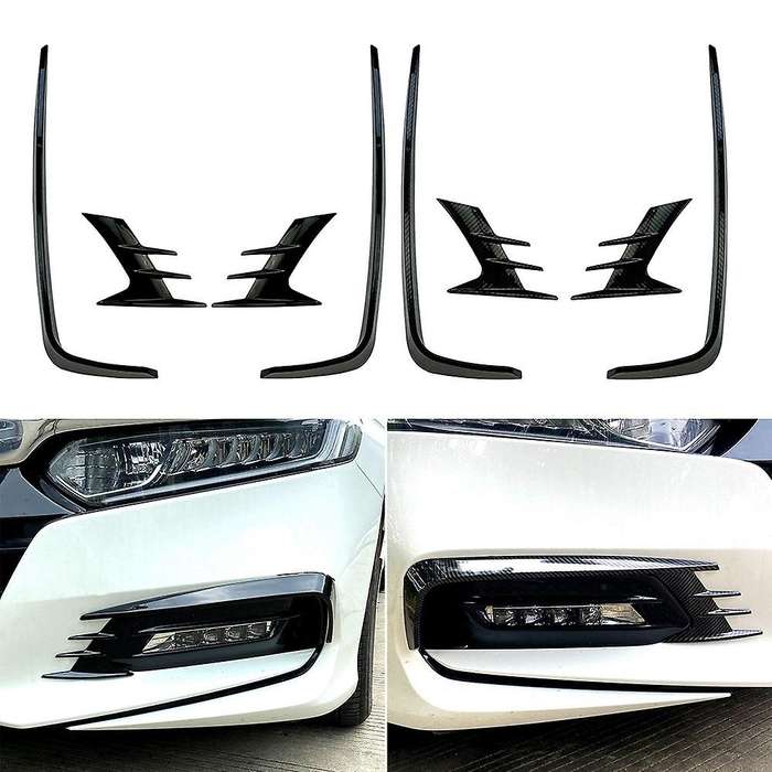 Car Front Bumper Fog Lights Cover Set Bumper Cover Protector Trim for Accord 10Th 2018-2020 Carbon F
