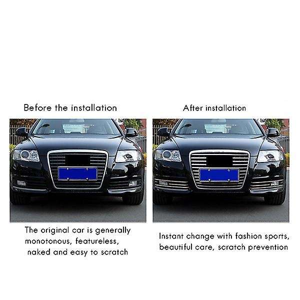Car Front Bumper Grille Cover Trim Strip Car Decorative for- A6 C6 2009-2011