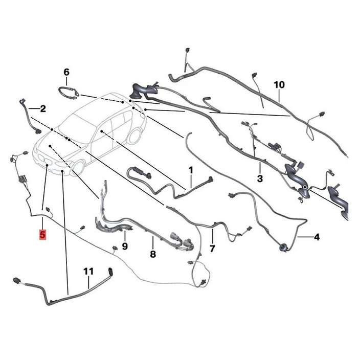 Car Front Bumper Harness Wire Kits 61129304728 for 1 Series F20 2010-2018 Parking Sensor Eyelet Wiri