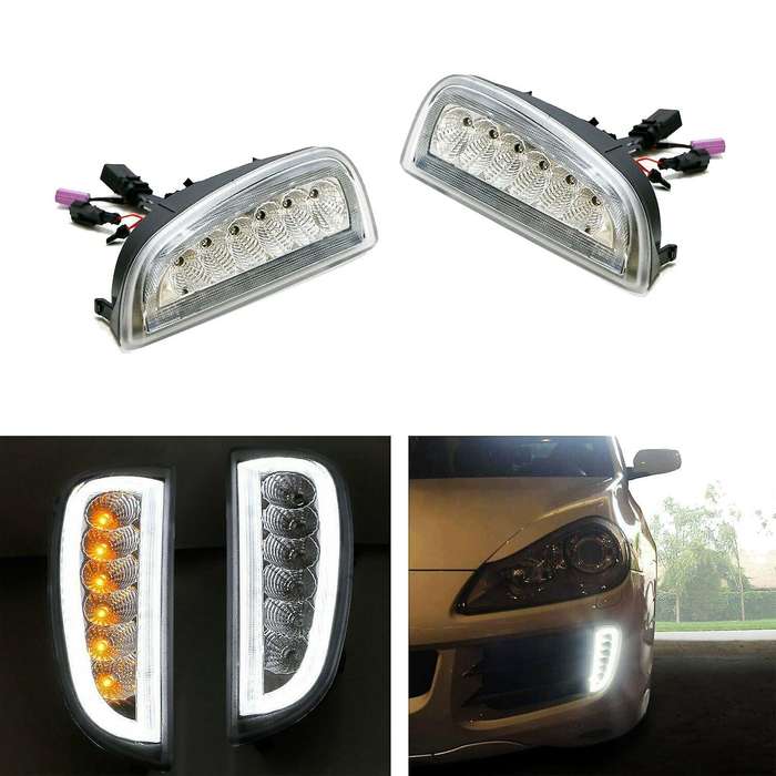 Car Front Bumper LED DRL Daytime Running Light Fog Light with Turn Signal Lamp for  957 2007-2010