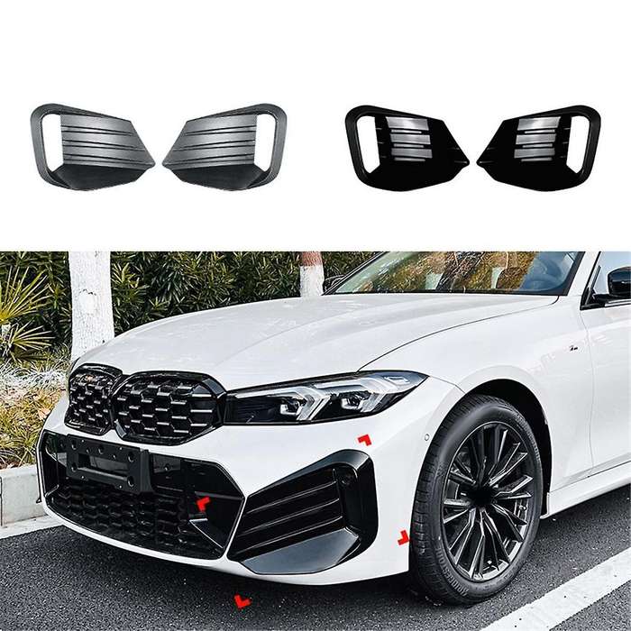 Car Front Bumper Light Frames Spoiler Racing Grille Cover for 3 G20 G21 2023+ Abs,a