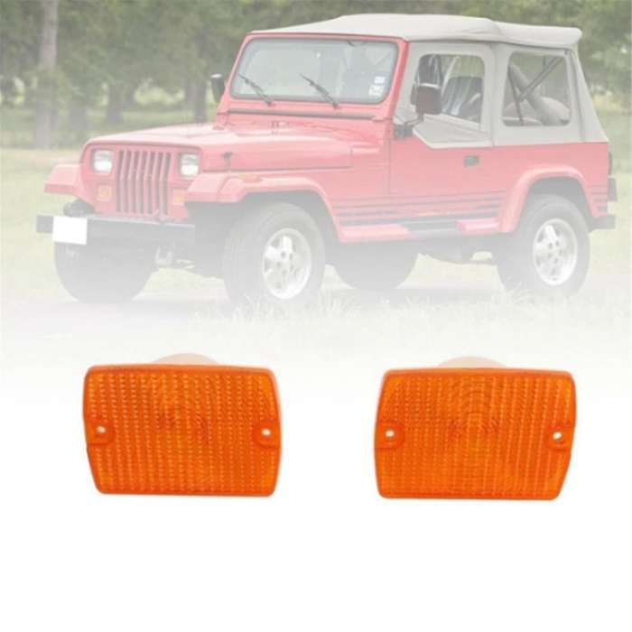 Car Front Bumper Light Cover 56001378 CH2520111 for YJ 1987-1995 Turn Signal Light Cover Yellow