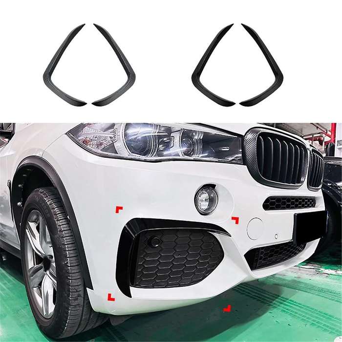 Car Front Bumper Lip Side Spoiler Fog Lamp Frames Cover for X5 F15 2014-2018 Body Kit Splitter(gloss