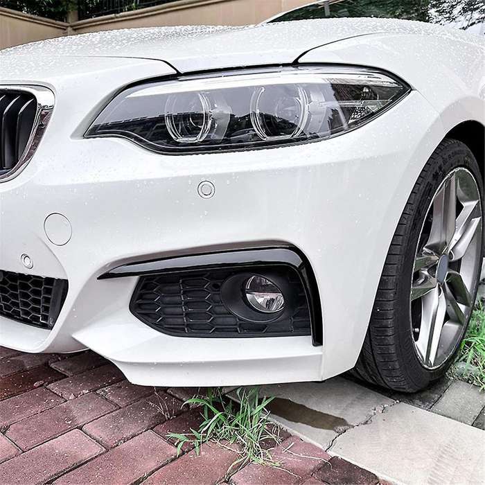 Car Front Bumper Lip Splitter Spoiler Strips for 2 Series F22 F23 2015-2019 Air Knife Trims Gloss Bl