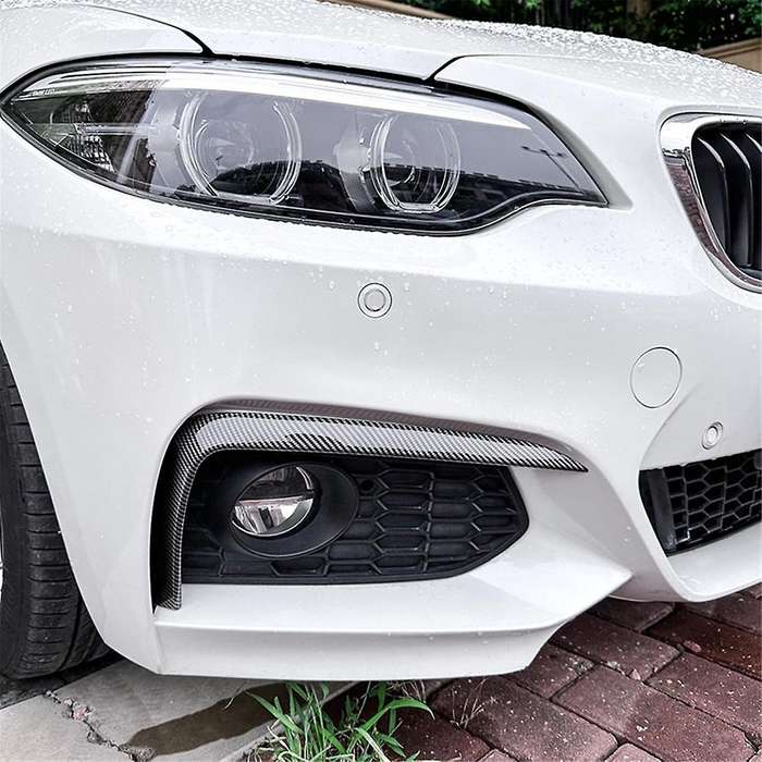 Car Front Bumper Lip Splitter Spoiler Strips for 2 Series F22 F23 2015-2019 Air Knife Trims Carbon F