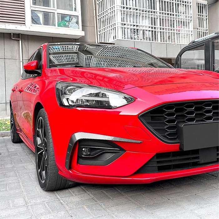 Car Front Bumper Lip Splitter Spoiler Strips for Focus St Line 2019-2022 Front Air Knife Trims Carbo