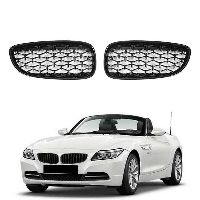 Car Front Bumper Racing Grills Kidney Grille Diamond Grille for  Z4 E89 2009-2016 Black