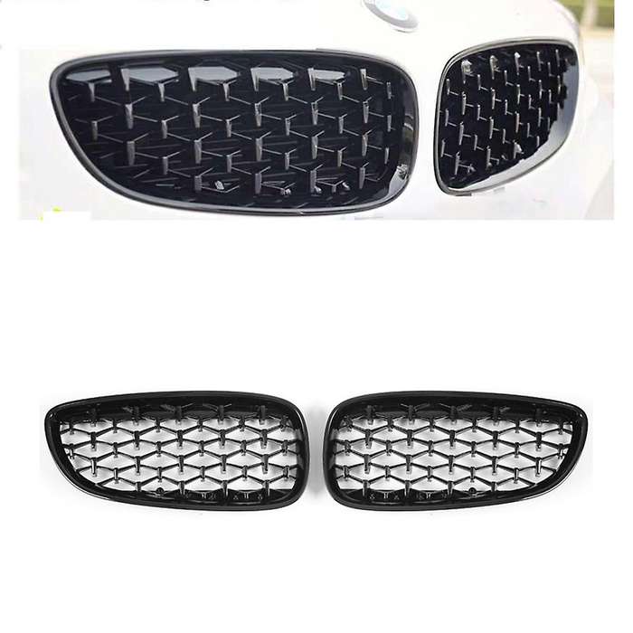 Car Front Bumper Racing Grills Kidney Grille Diamond Grille for  Z4 E89 2009-2016 Black