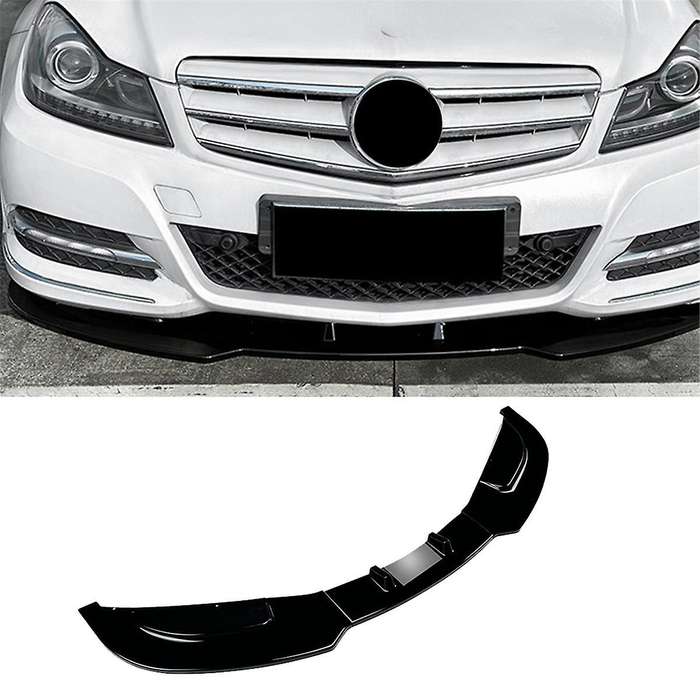 Car Front Bumper Splitter Lip Diffuser Spoiler Cover Guard for C-class W204 2011-2014 Gloss Black