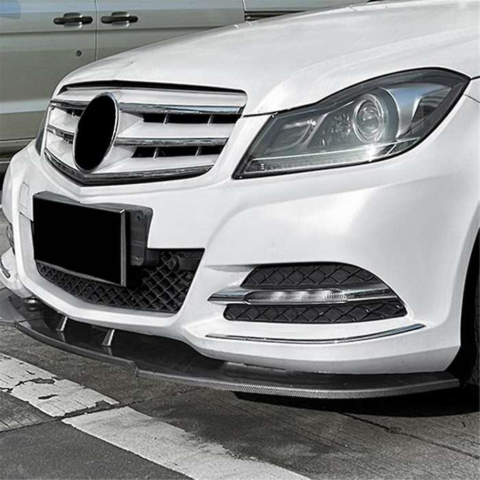 Car Front Bumper Splitter Lip Diffuser Spoiler Cover Guard for C-class W204 2011-2014 Gloss Black