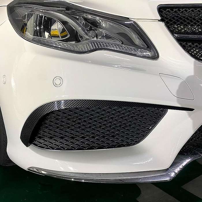 Car Front Bumper Splitter Spoiler Air Knife Covers Trim for E-Class Coupe C207 2013-2016 Line Carbon