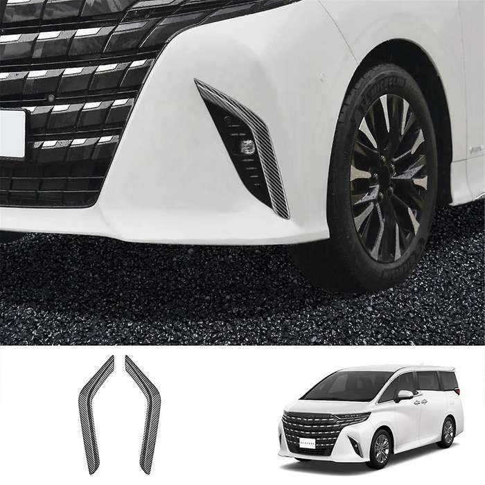 Car Front Bumper Splitter Spoiler Decorative Trims Fog Light Canard for Alphard 40 Series 2023+ Abs