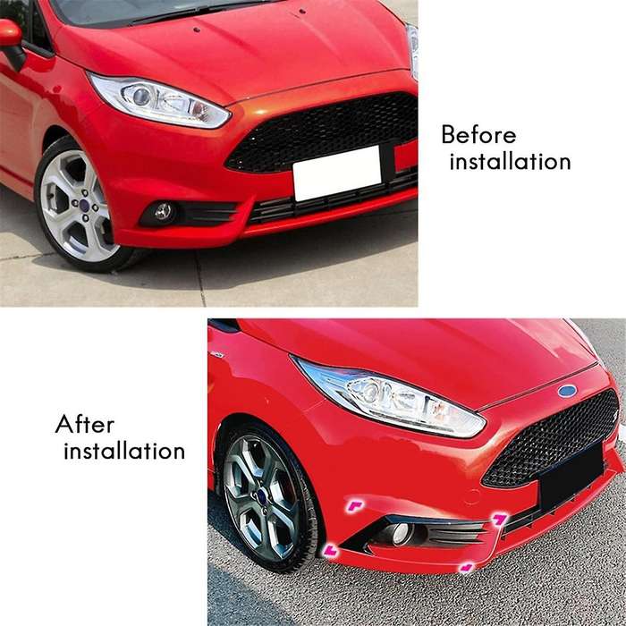 Car Front Bumper Splitter Spoiler Decorative Trims Fog Light Canard for Fiesta St Mk6 12-2017 Carbon