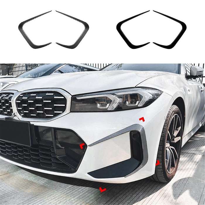 Car Front Bumper Splitter Spoiler Trim Fog Light Canard for 3 Series G20 G21 2023+ Carbon Fiber Pat