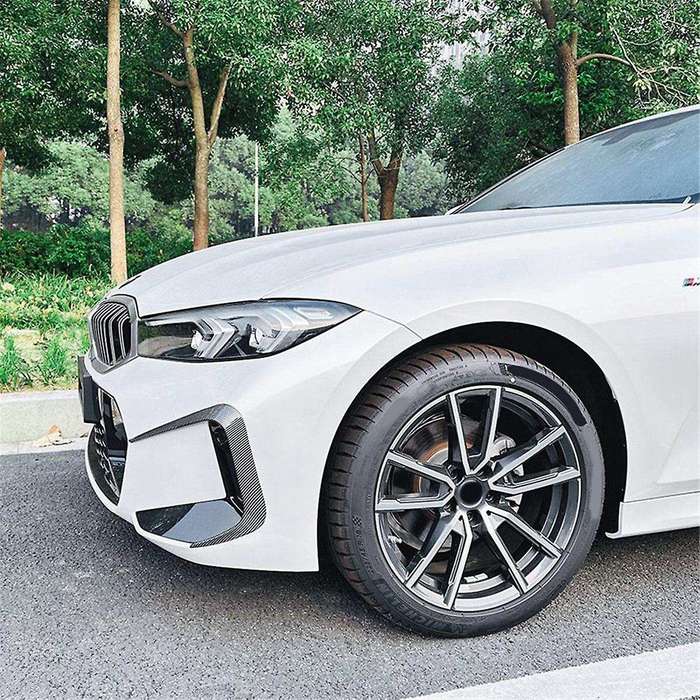 Car Front Bumper Splitter Spoiler Trim Fog Light Canard for 3 Series G20 G21 2023+ Carbon Fiber Pat