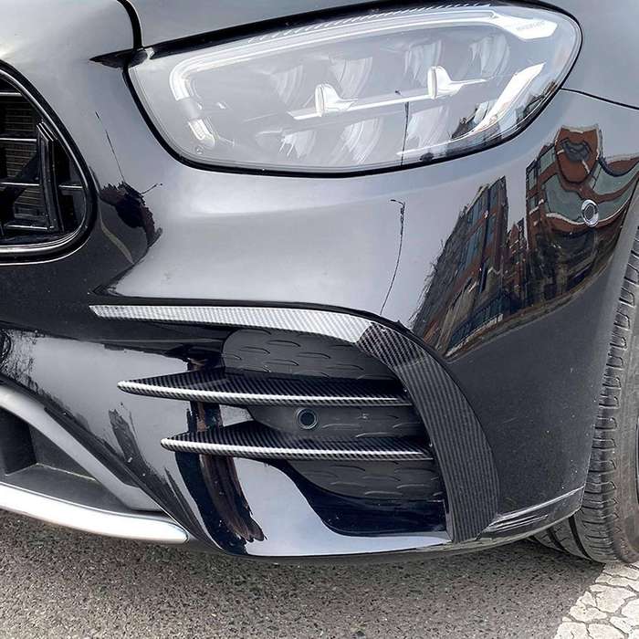 Car Front Bumper Spoiler Cover Fog Light Grille Stip for E Class W213 E260 E300 E53 2021 C