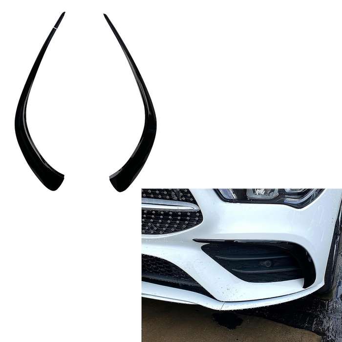 Car Front Bumper Splitter Spoilers Canard Air Knife Surround Trim for CLA W118 C118 CLA35 2020+ Blac