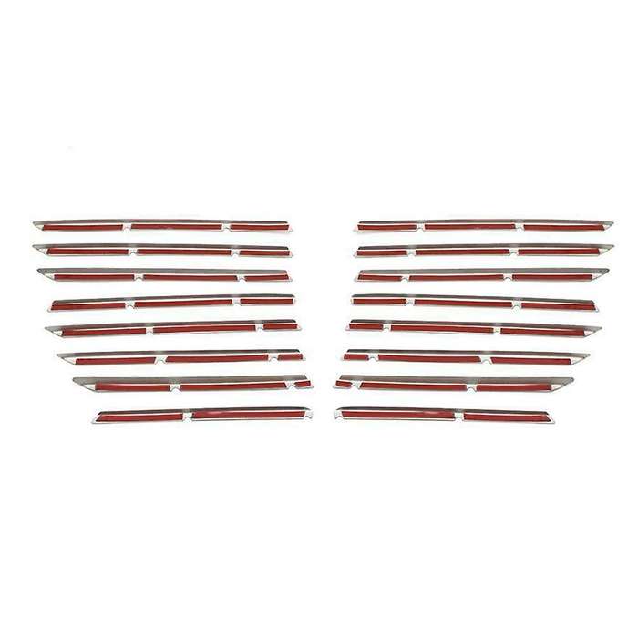 Car Front Bumper Top+Lower Grille Grill Strips Trim for 3008 GT 2016-2020 5008 GT 2017-2020 Stainles