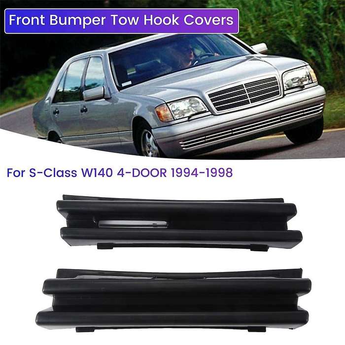 Car Front Bumper Tow Hook Covers Caps 1Pair Fits for S-Class W140 4-DOOR 1994-1998 1408850926 140885