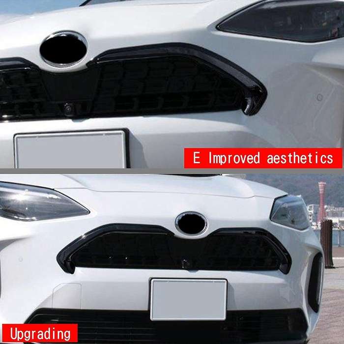 Car Front Center Grille Hood Trim Strip Middle Grille Trim Strip Car Accessories for Yaris 2021