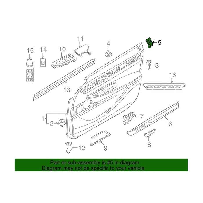 Car Front Door Pin Cover Base Trim 51417398806 for 7 Series G11 G12 2015-2022 Door Lock Knob Cover B