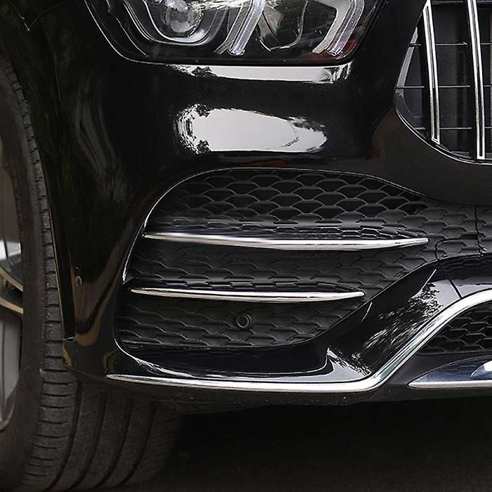 Car Front Fog Lamp Strip Grille Trim Cover for W167 V167 GLE350/400/450 GLE53 2020+ Silver