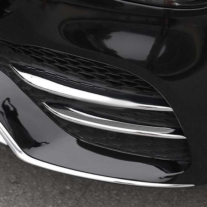 Car Front Fog Lamp Strip Grille Trim Cover for W167 V167 GLE350/400/450 GLE53 2020+ Silver
