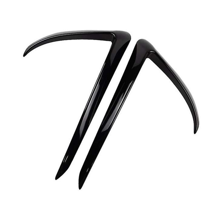 Car Front Fog Light Eyebrow Cover Trim 2Pcs for Model 3 2017-2019 Bright Black