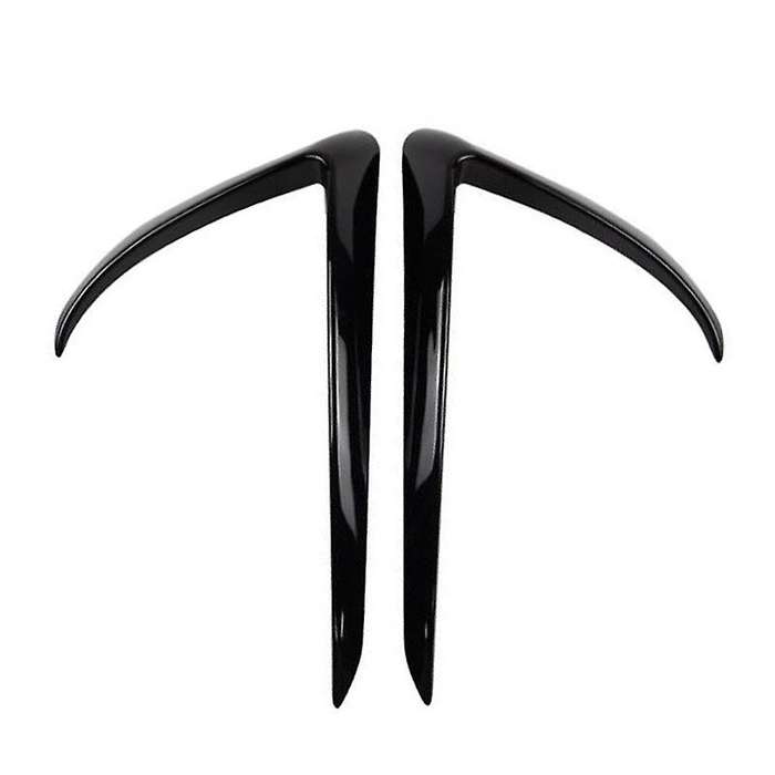 Car Front Fog Light Eyebrow Cover Trim 2Pcs for Model 3 2017-2019 Bright Black